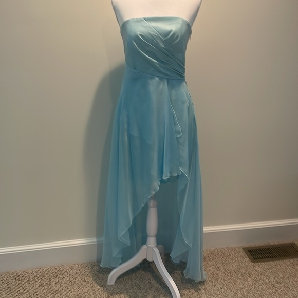 Jessica McClintock Blue Hi-Lo Strapless Dress - Picture 1 of 10